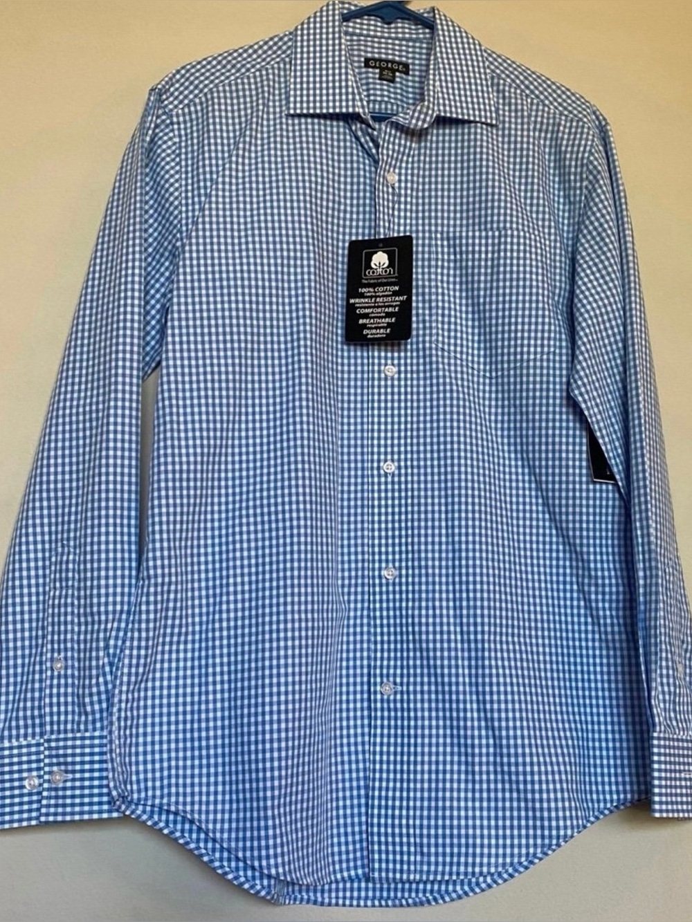 George Men’s NWT Checkered Button-Down Shirt